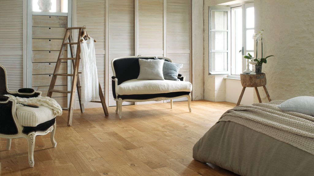 Revêtement de sols, pose de parquet chambre à coucher